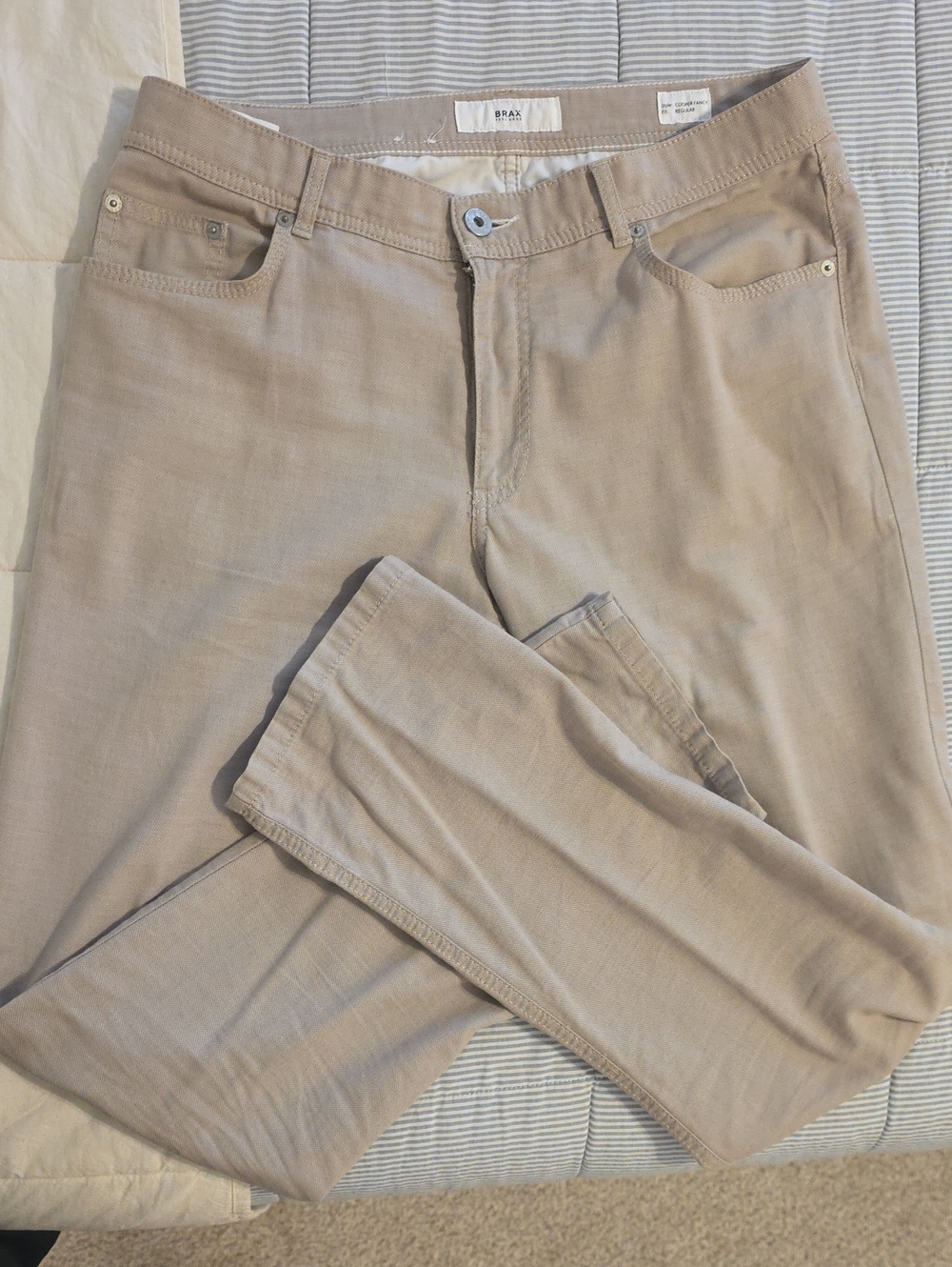 34/32 BRAX Men's Beige Chinos Cooper Fancy Regular Fit